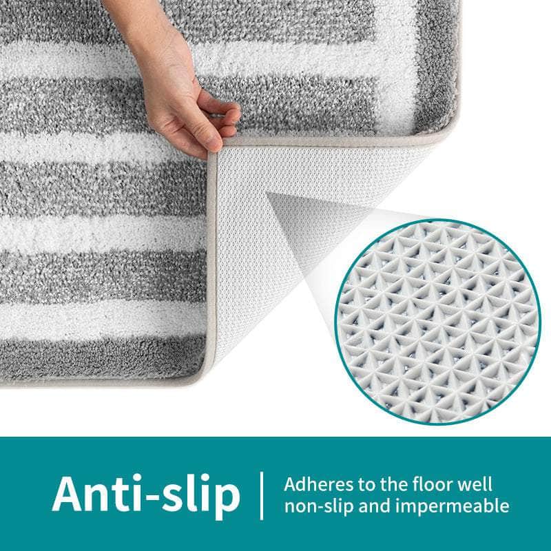 Stylish Striped Bath Mat - Non-Slip & Absorbent