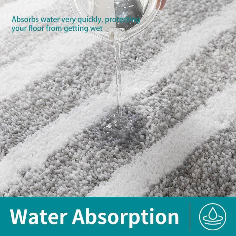 Stylish Striped Bath Mat - Non-Slip & Absorbent
