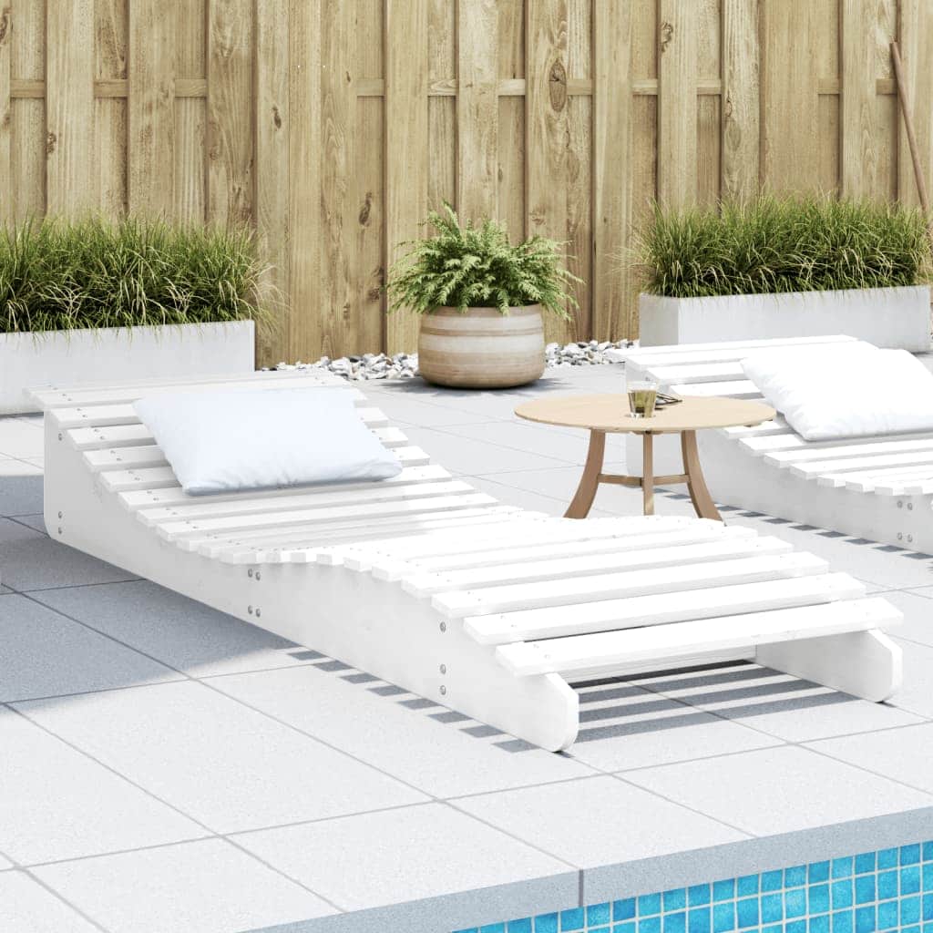 Stylish Sun Lounger White 205x70x31 5 Patio Setup Urban Style