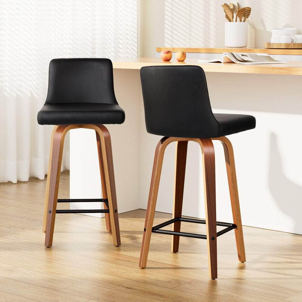 Stylish Swivel Bar Stools - Set of 2