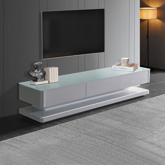 White Glossy Tv Cabinet With 3 Drawers | TV Units