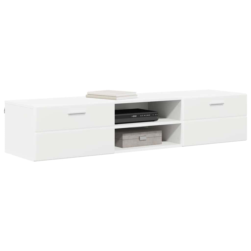 Stylish TV Cabinet with Drawer White Engineered wood - High Quality