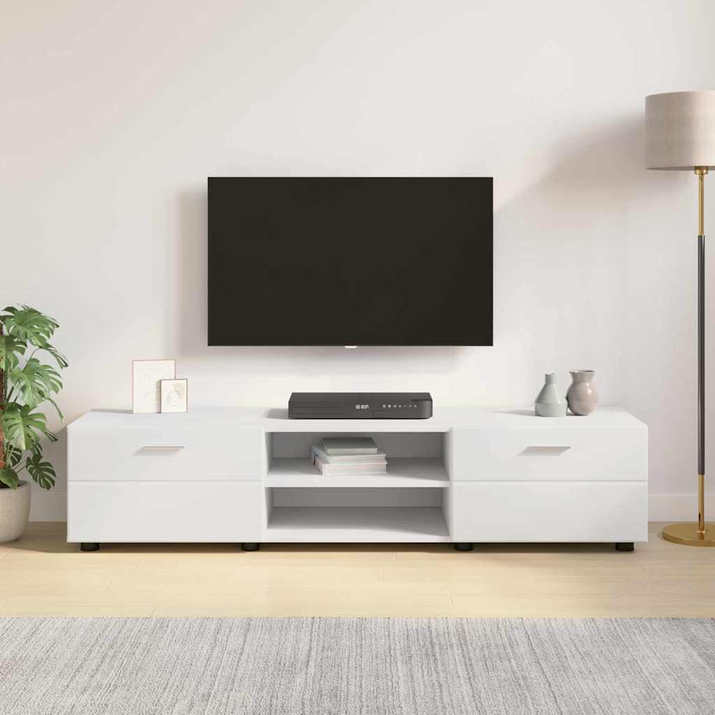 Stylish TV Cabinet with Drawer White Engineered wood - High Quality