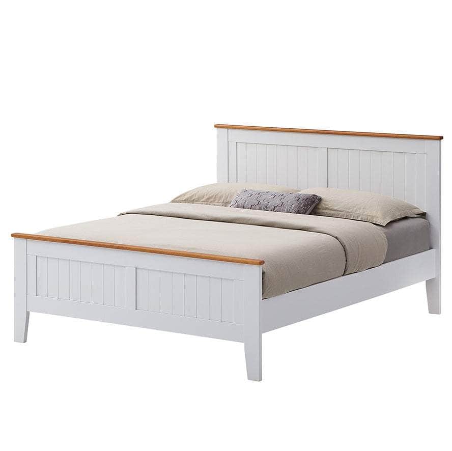 Stylish White Bedroom Furniture Set: Double/Queen/King Single Bed Suite, Bedside, and Tallboy