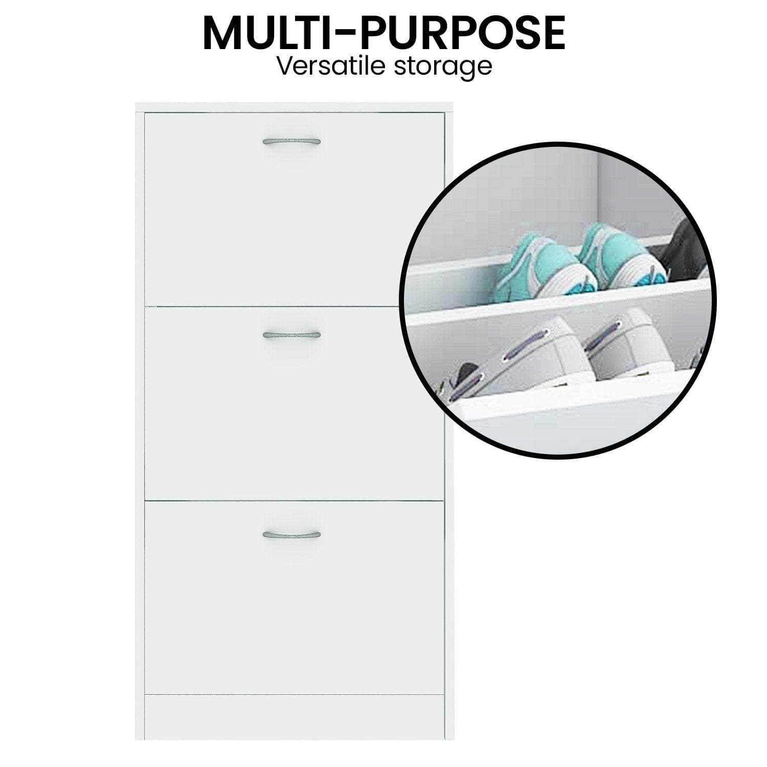 Stylish White Shoe Cabinet for Organized Storage