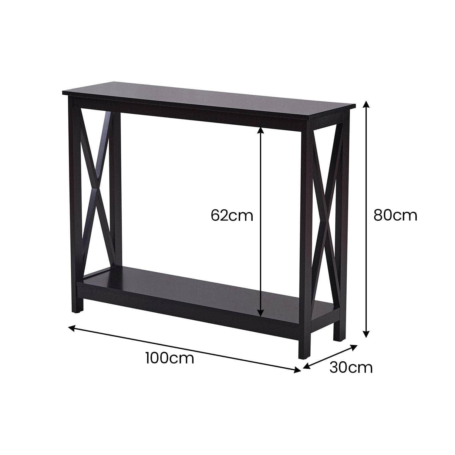 Stylish X-Frame Console Table Black
