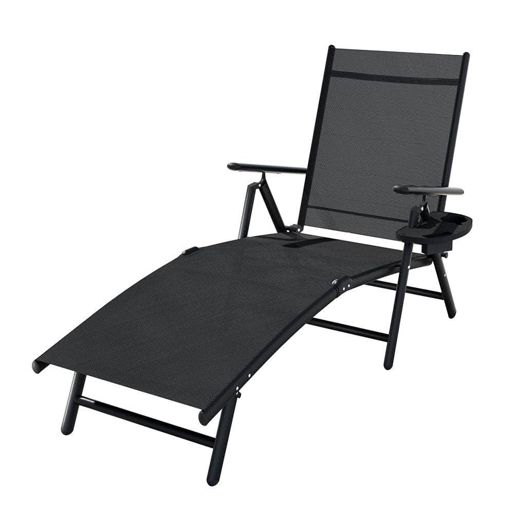 Folding Aluminium Beach Chair Camping Patio Lounger with Outdoor Sofas & Lounge Sets