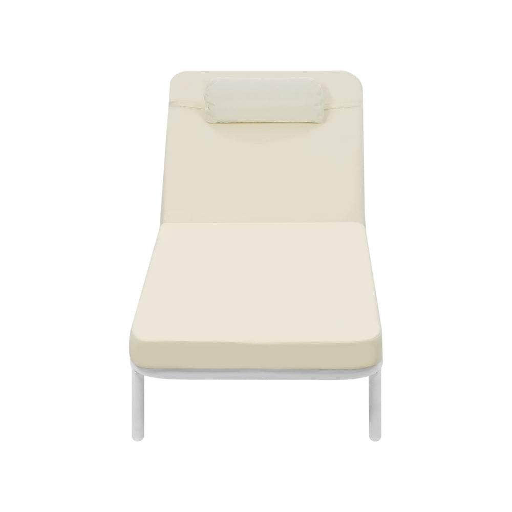 Sun Lounge Outdoor Patio Furniture Setting Beige&Grey