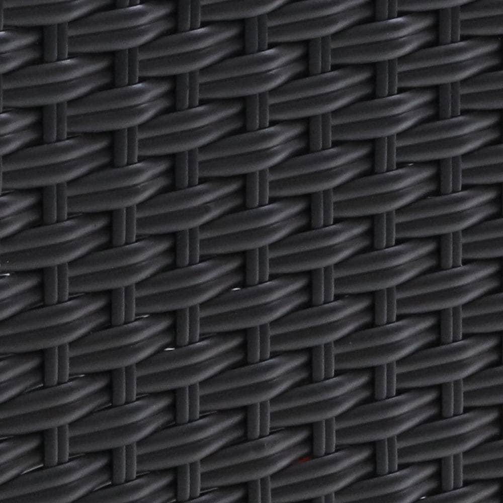 Sun lounge Recliner Chair Wicker Lounger Sofa Day Bed Outdoor Furniture Patio Garden Cushion Ottoman Black