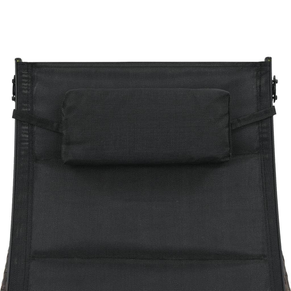 Sun Lounger Poly Rattan and Textilene Brown - Simple deals