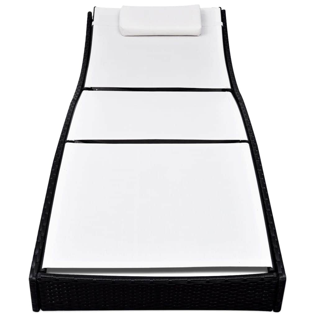 Sun Lounger Poly Rattan Black - Simple deals