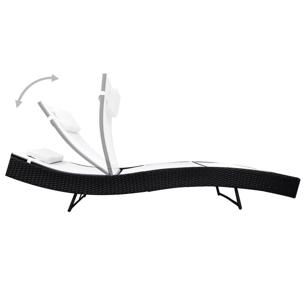 Sun Lounger Poly Rattan Black - Simple deals