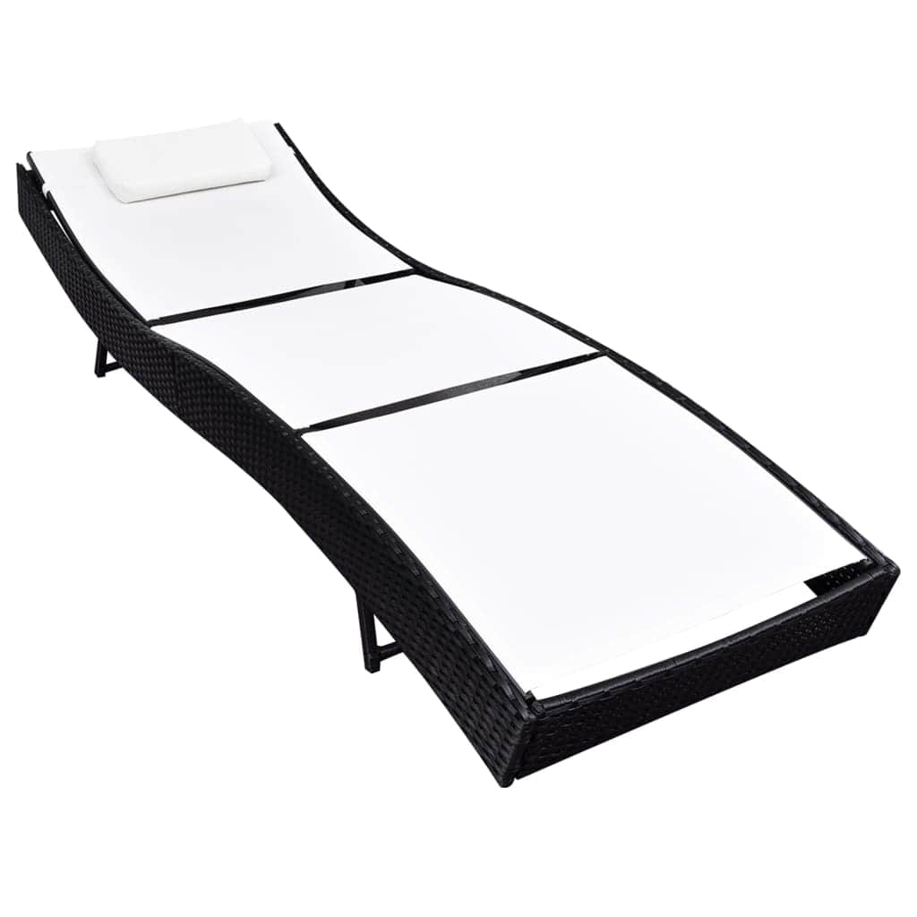 Sun Lounger Poly Rattan Black - Simple deals