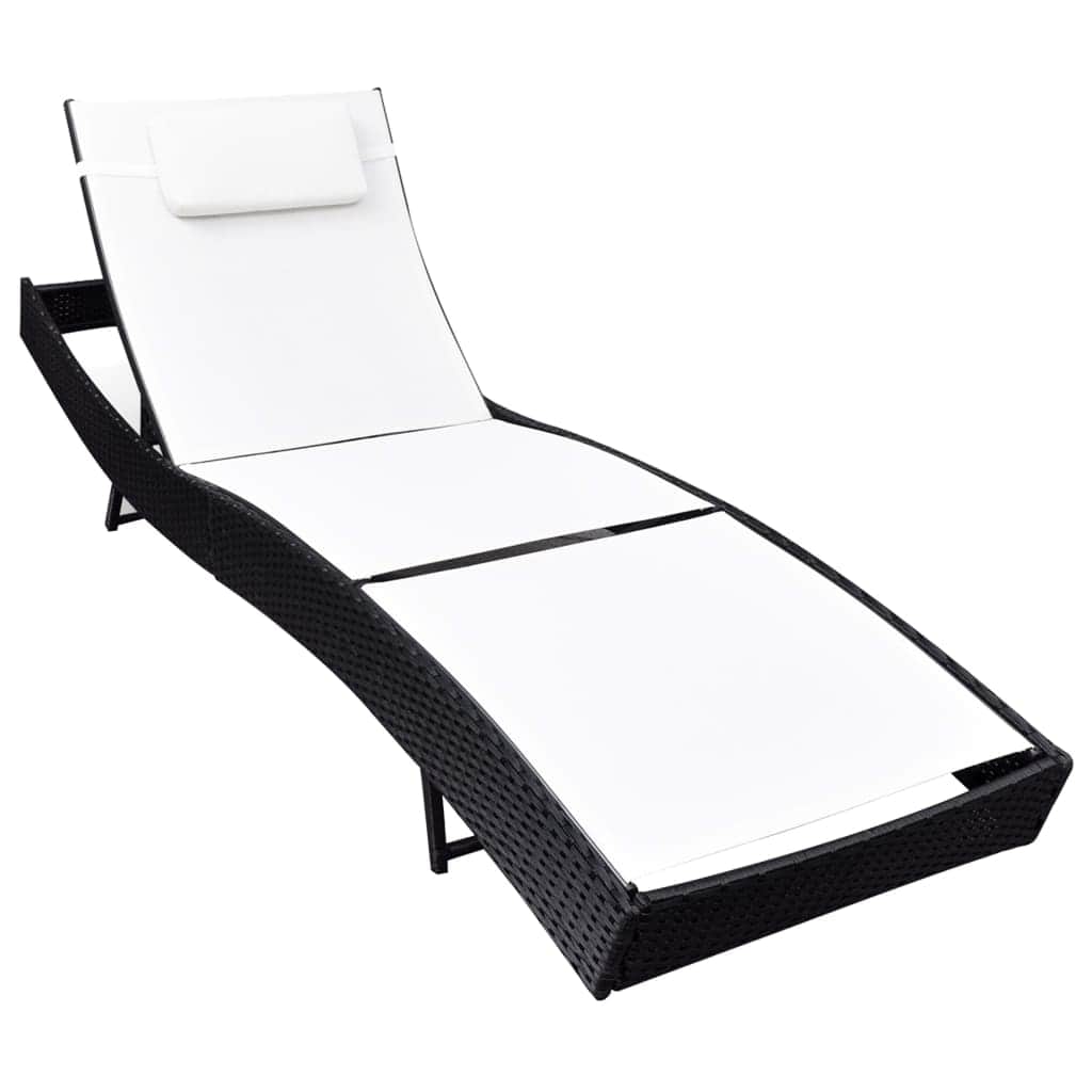Sun Lounger Poly Rattan Black - Simple deals