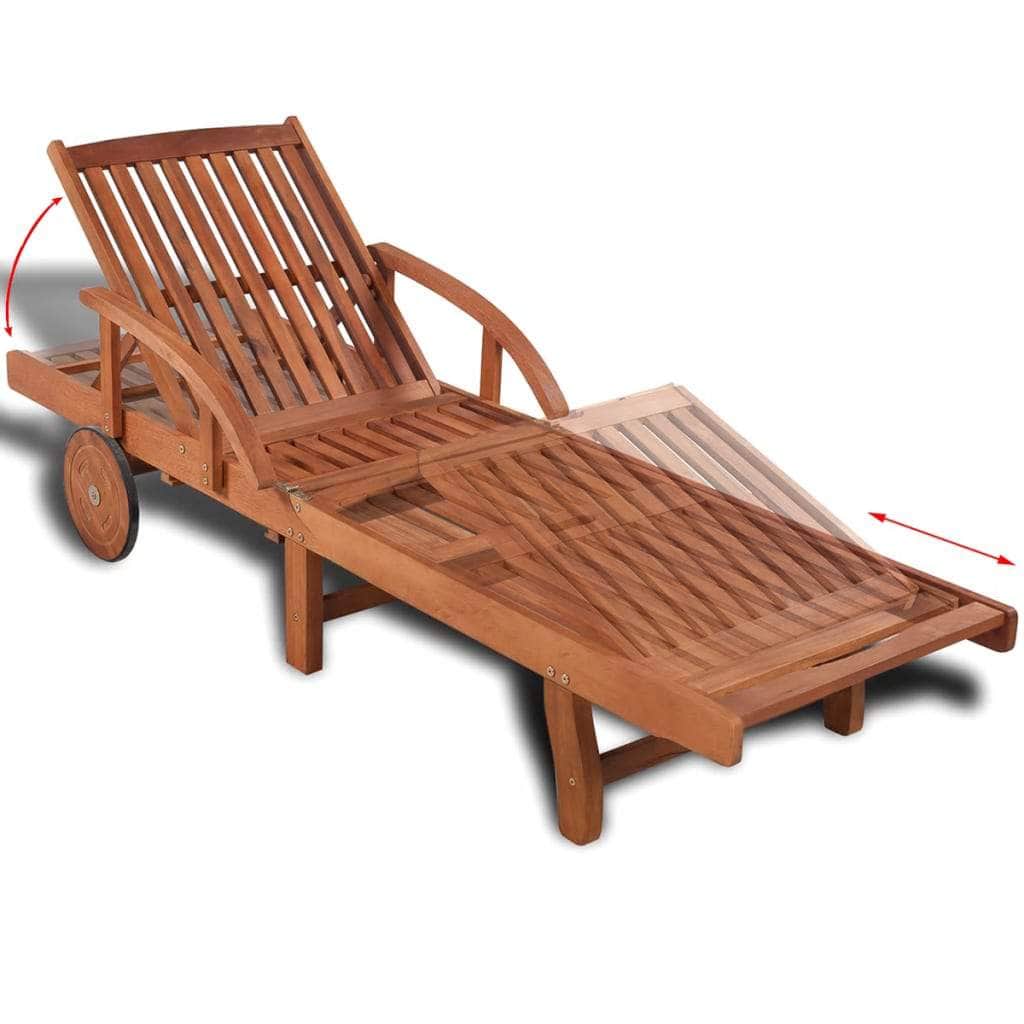 Sun Lounger Solid Acacia Wood - Simple deals