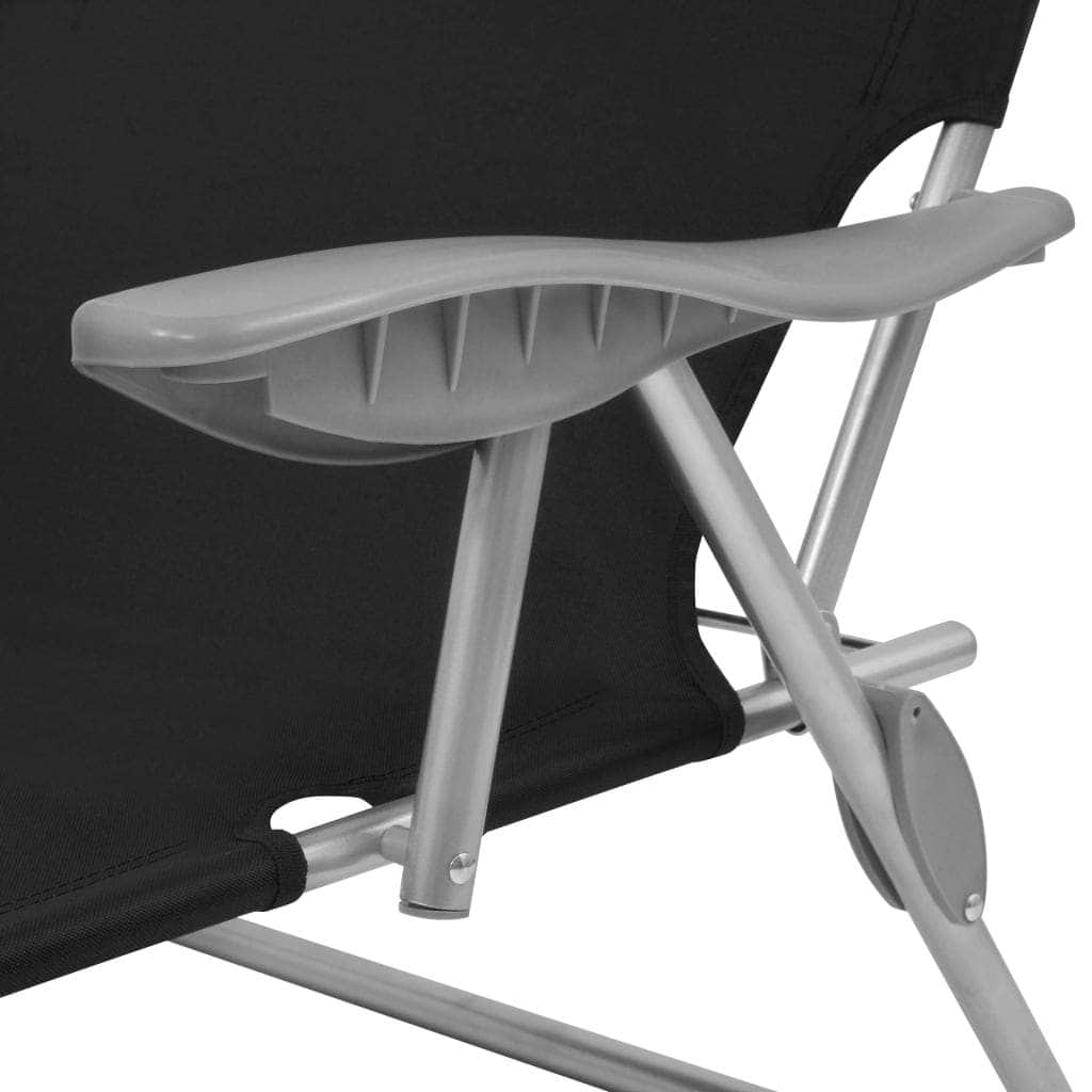 Sun Lounger with Canopy Steel Black - Simple deals