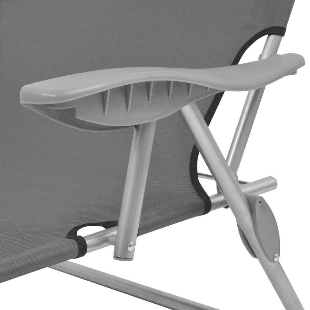 Sun Lounger with Canopy Steel Grey - Simple deals