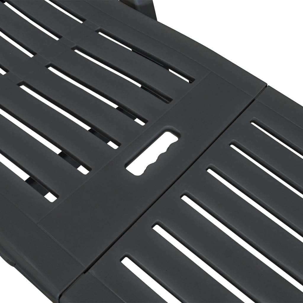Sun Lounger with Footrest Plastic Anthracite - Simple deals
