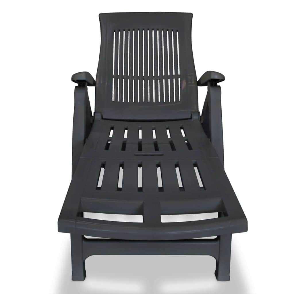 Sun Lounger with Footrest Plastic Anthracite - Simple deals