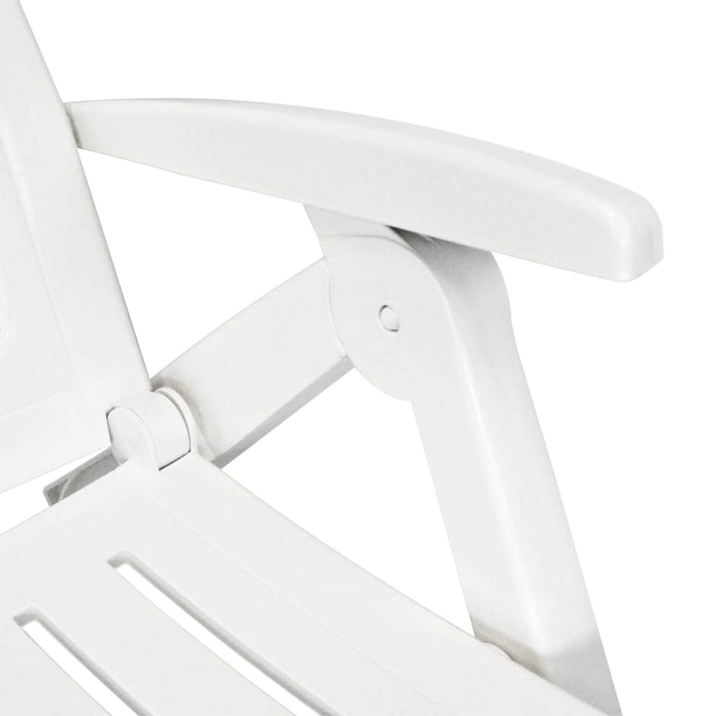 Sun Lounger with Footrest Plastic White - Simple deals