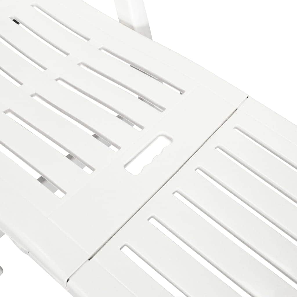 Sun Lounger with Footrest Plastic White - Simple deals