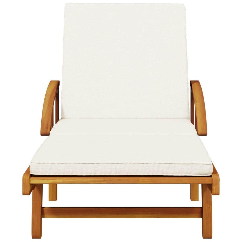 Sun Loungers 2 pcs with Cushions Solid Wood Acacia