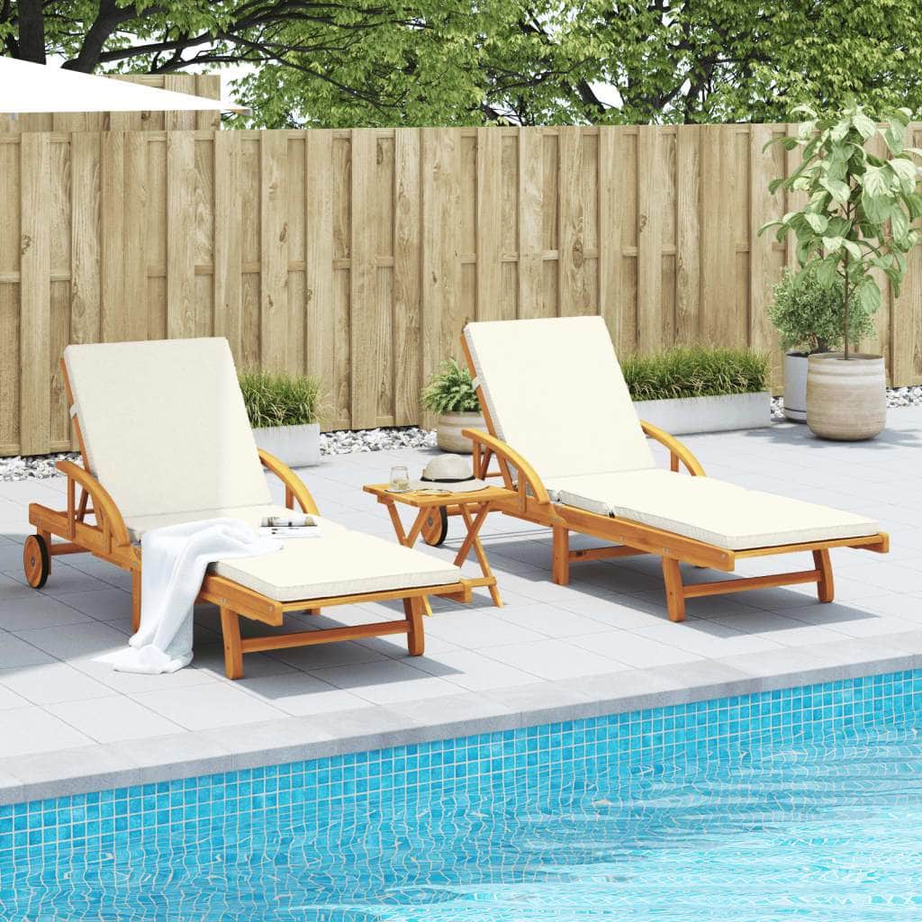 Sun Loungers 2 pcs with Table