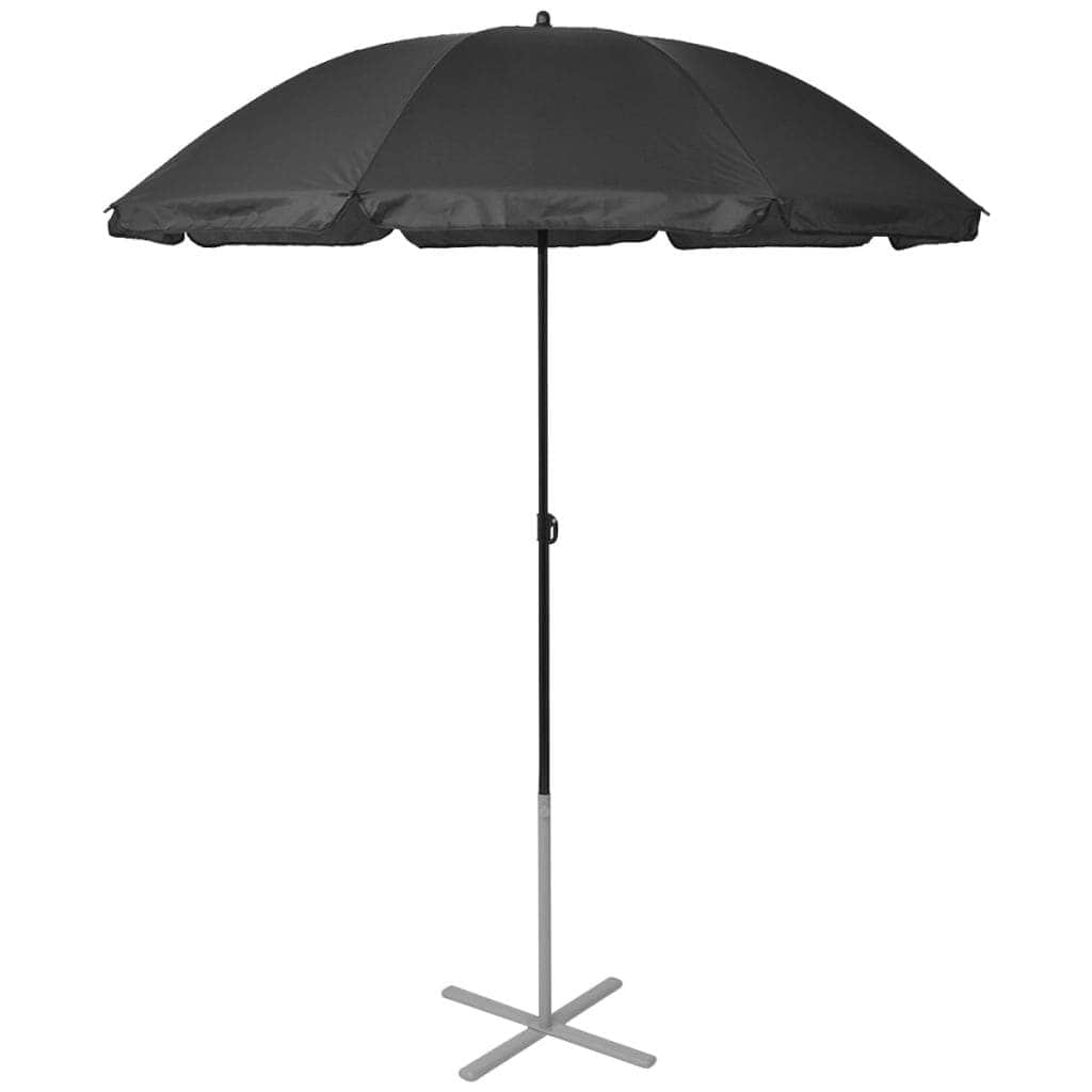 Sun Loungers with Umbrella Aluminium Black - Simple deals