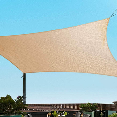 Sun Shade Sail Cloth Shadecloth Rectangle Canopy Sand 280Gsm 2X4M