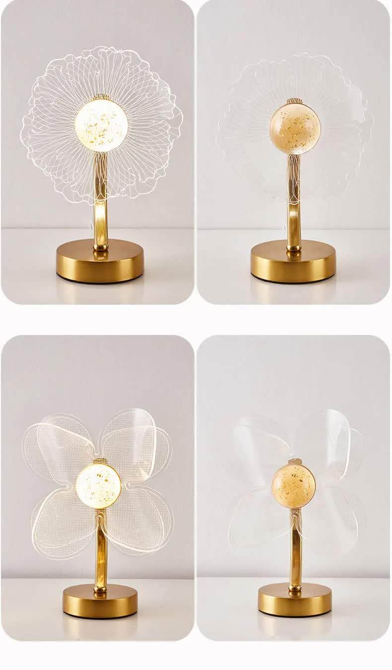 Sunflower Shape Luxury Acrylic Table Lamp - Modern USB Powered Night Light