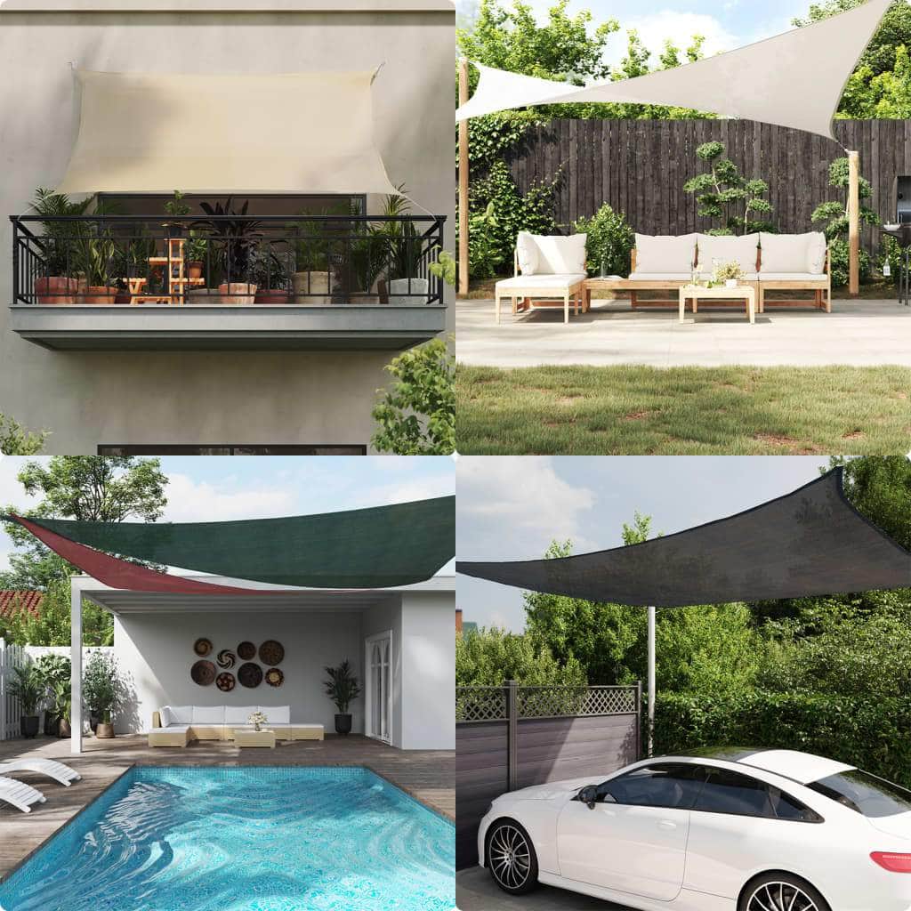 Sunshade Sail HDPE Square Beige - Simple deals