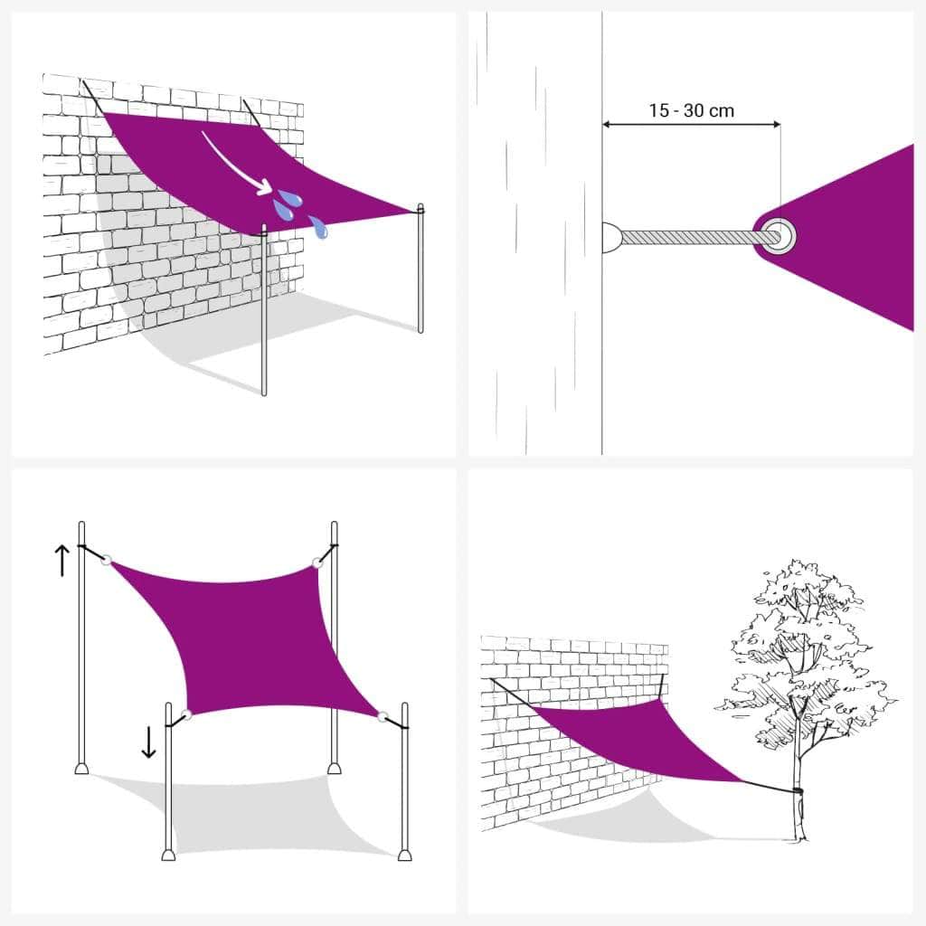 Sunshade Sail Oxford Fabric Square Anthracite - Simple deals