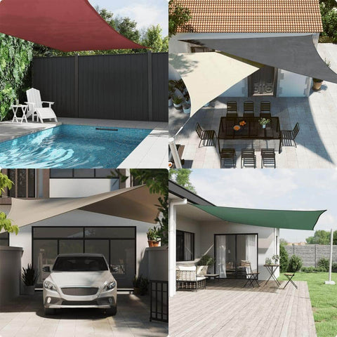 Sunshade Sail Oxford Fabric Triangular  Beige