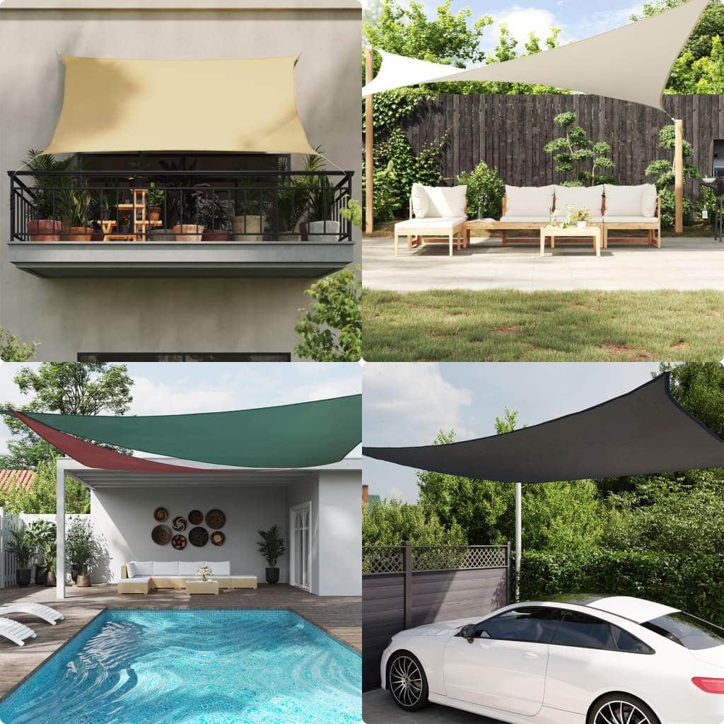 Sunshade Sail Oxford Fabric Triangular Cream - Simple deals