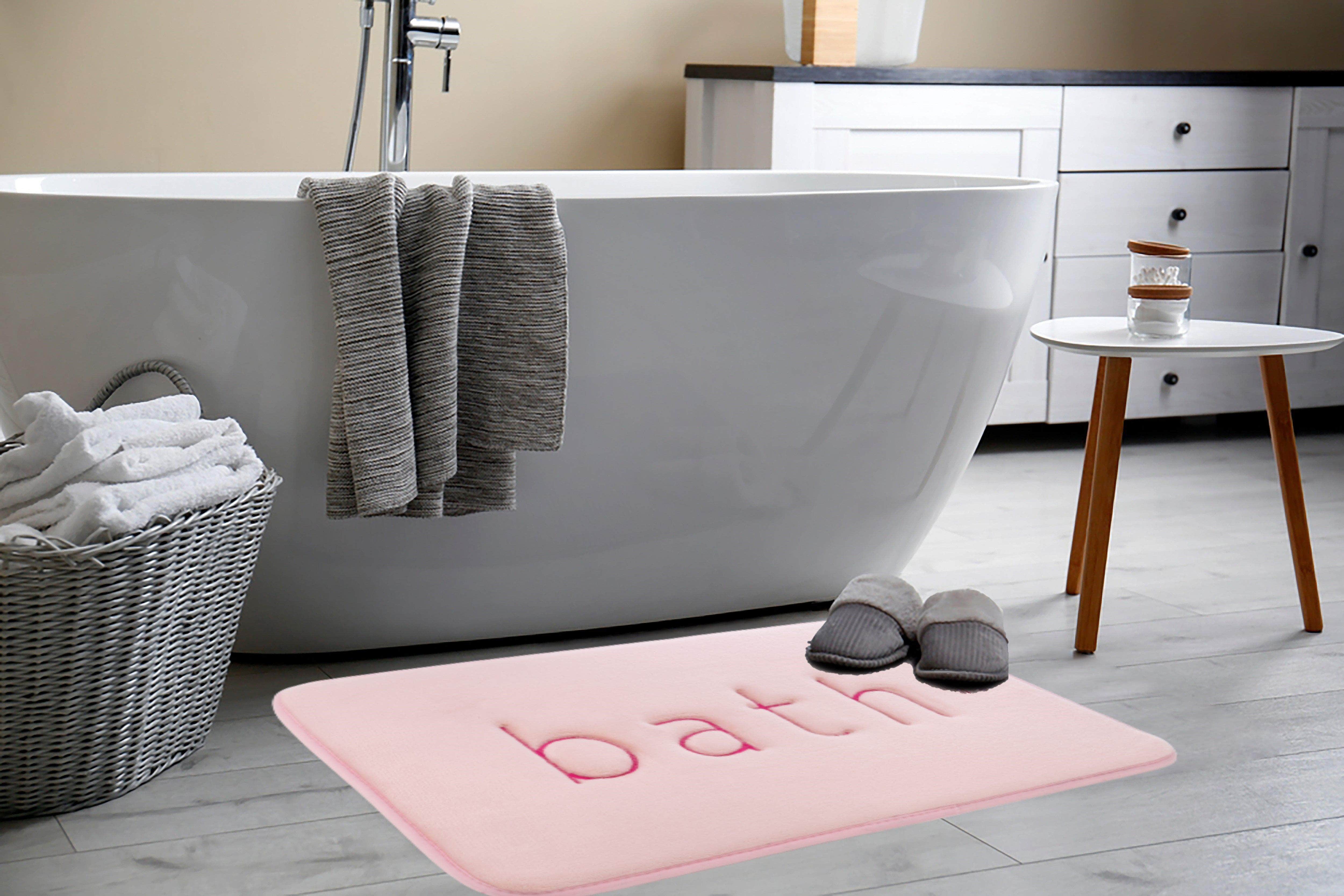 Super Comfort Memory Foam Bath Mat Pink