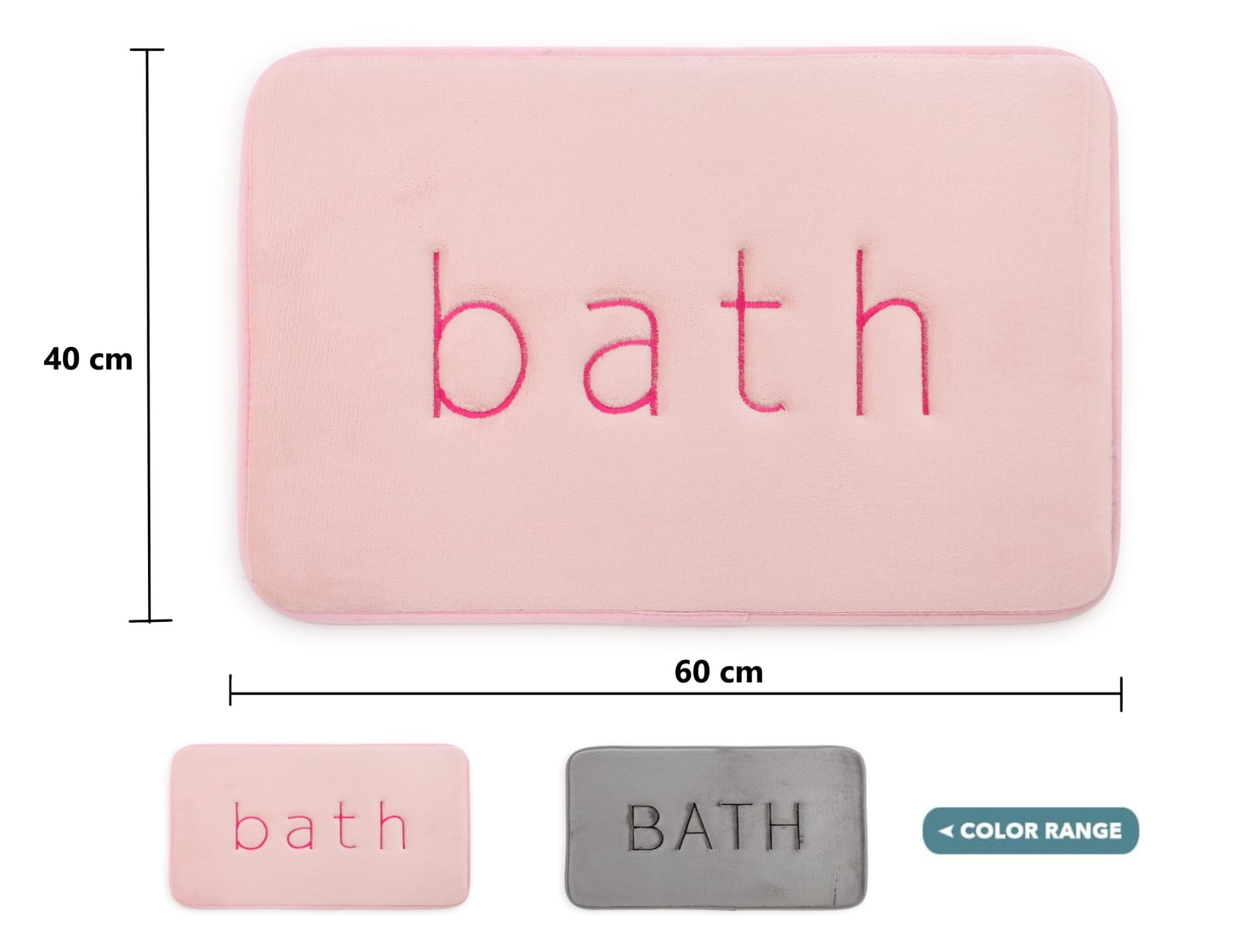Extra Thick Memory Foam Bath Rug Mat (60 X 40 Cm, Pink), Super Comfort