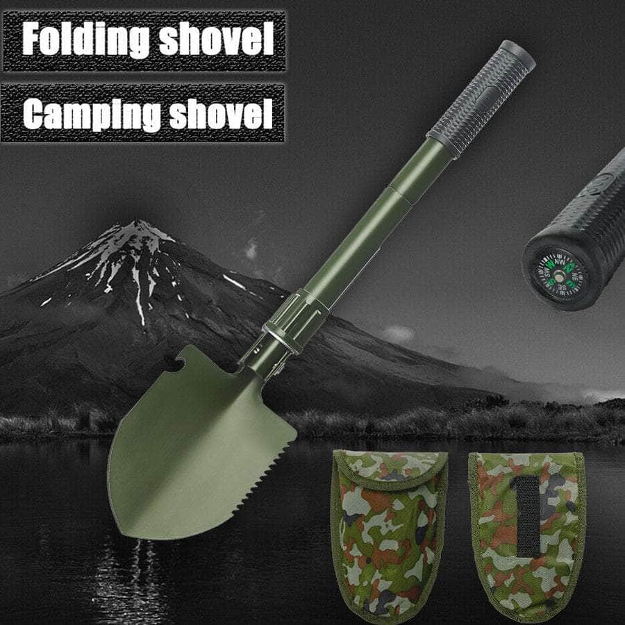 Survival Spade Camping Compass Mini Folding Shovel