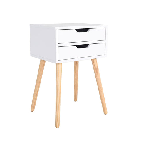 Suzy White: Stylish Bedside Table With Two Drawers