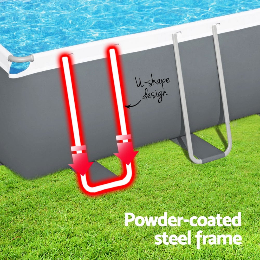 Steel Frame Above Ground Pool 640x274x132cm w/ Pump & Ladder, Swimming