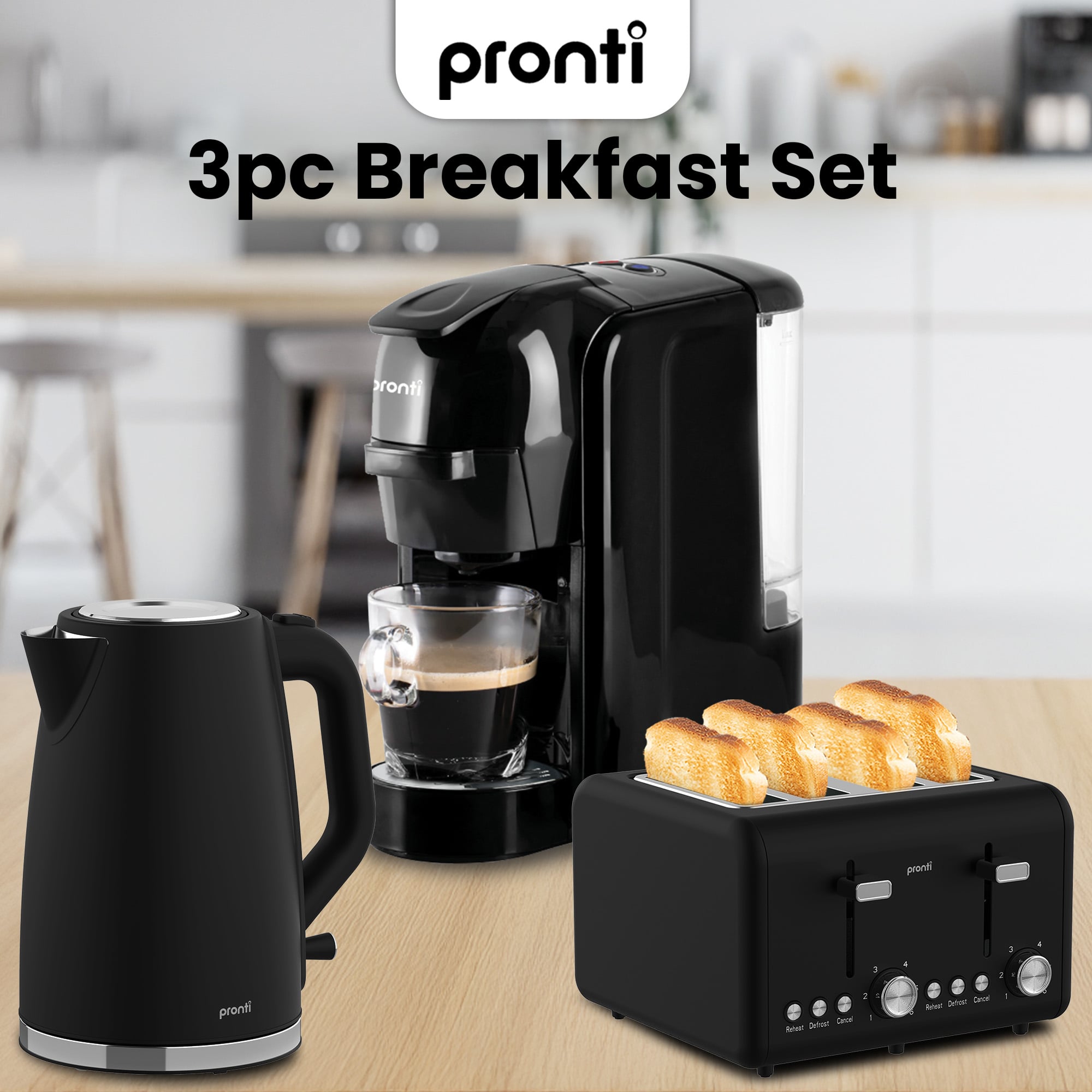 Breakfast Set Silver Stainless Steel