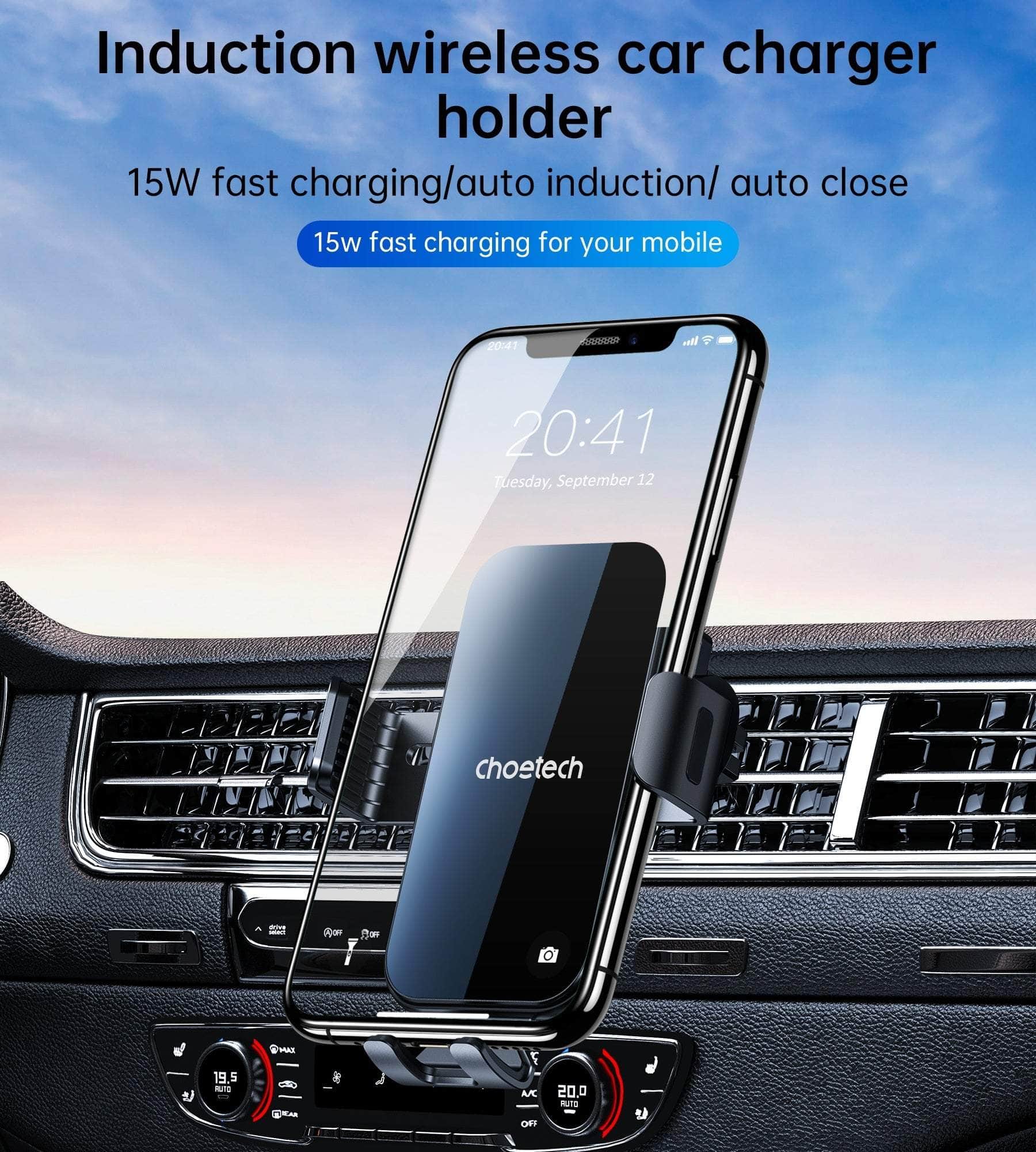 T202-F Fast Wireless Charging Car Dock