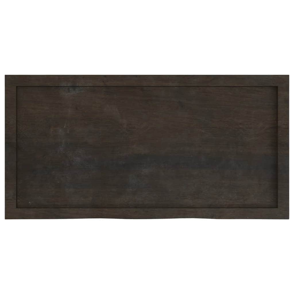 Table Tops - Table Top Dark Grey Treated Solid Wood Oak