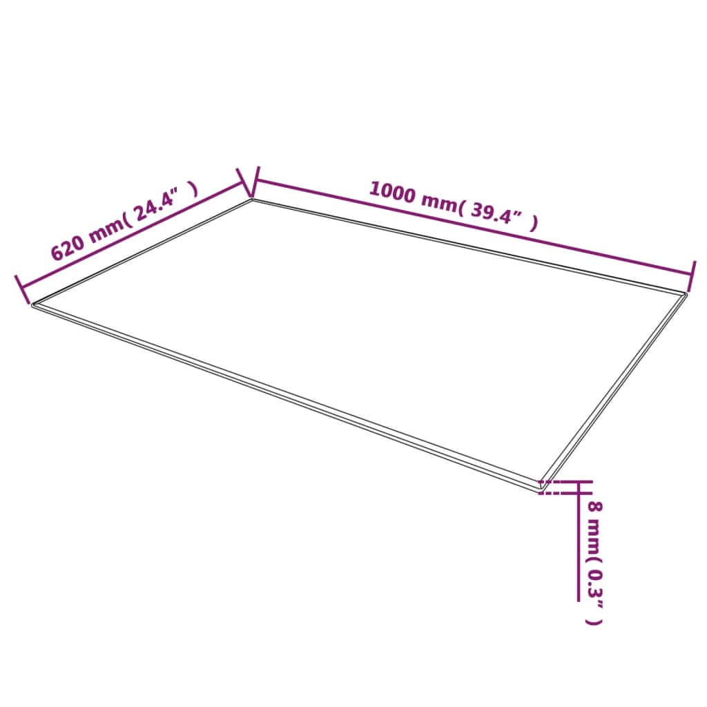 Table  Top Tempered Glass Rectangular