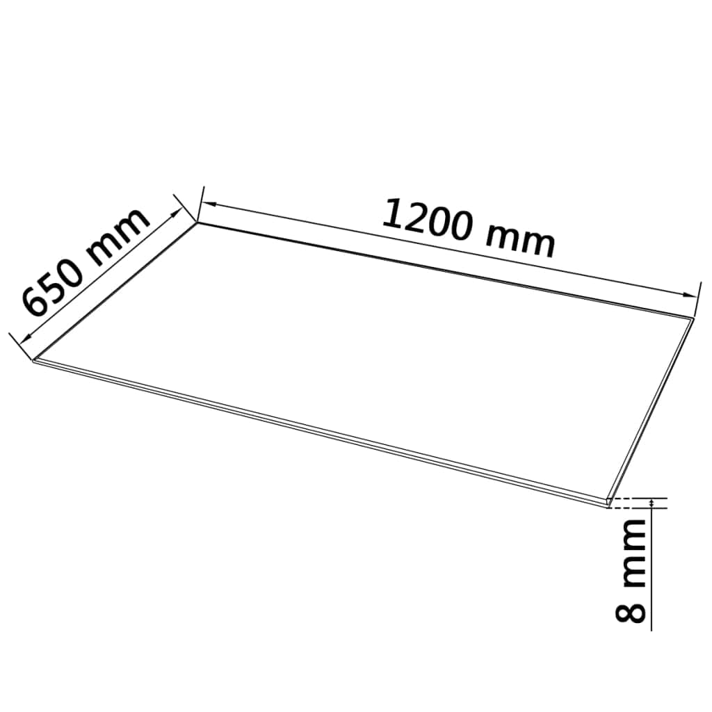 Table Top Tempered Glass Rectangular