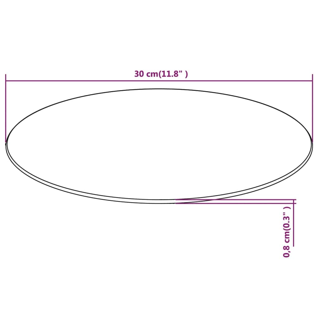 Table Top Tempered Glass Round 300 mm