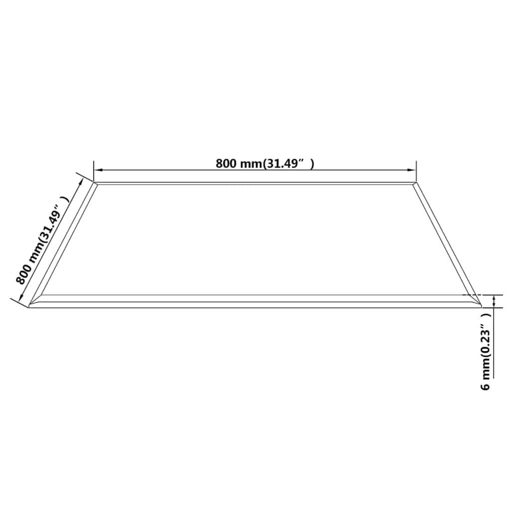Table Top Tempered  Glass Square