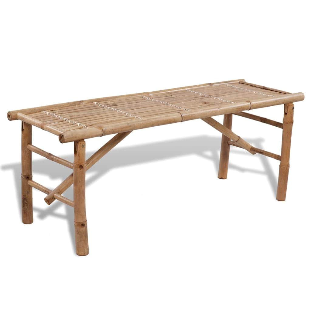 Table with 2 Benches 100 cm Bamboo - Simple deals