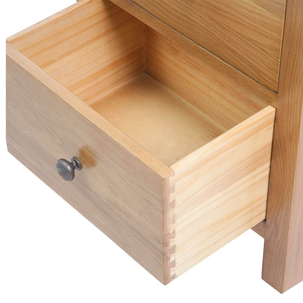 Tall Chest 5 Drawer Solid Oak Wood Storage Cabinet Organizer