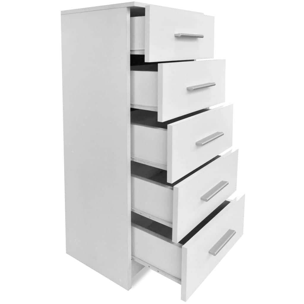 Tall Chest of Drawers Chipboard White