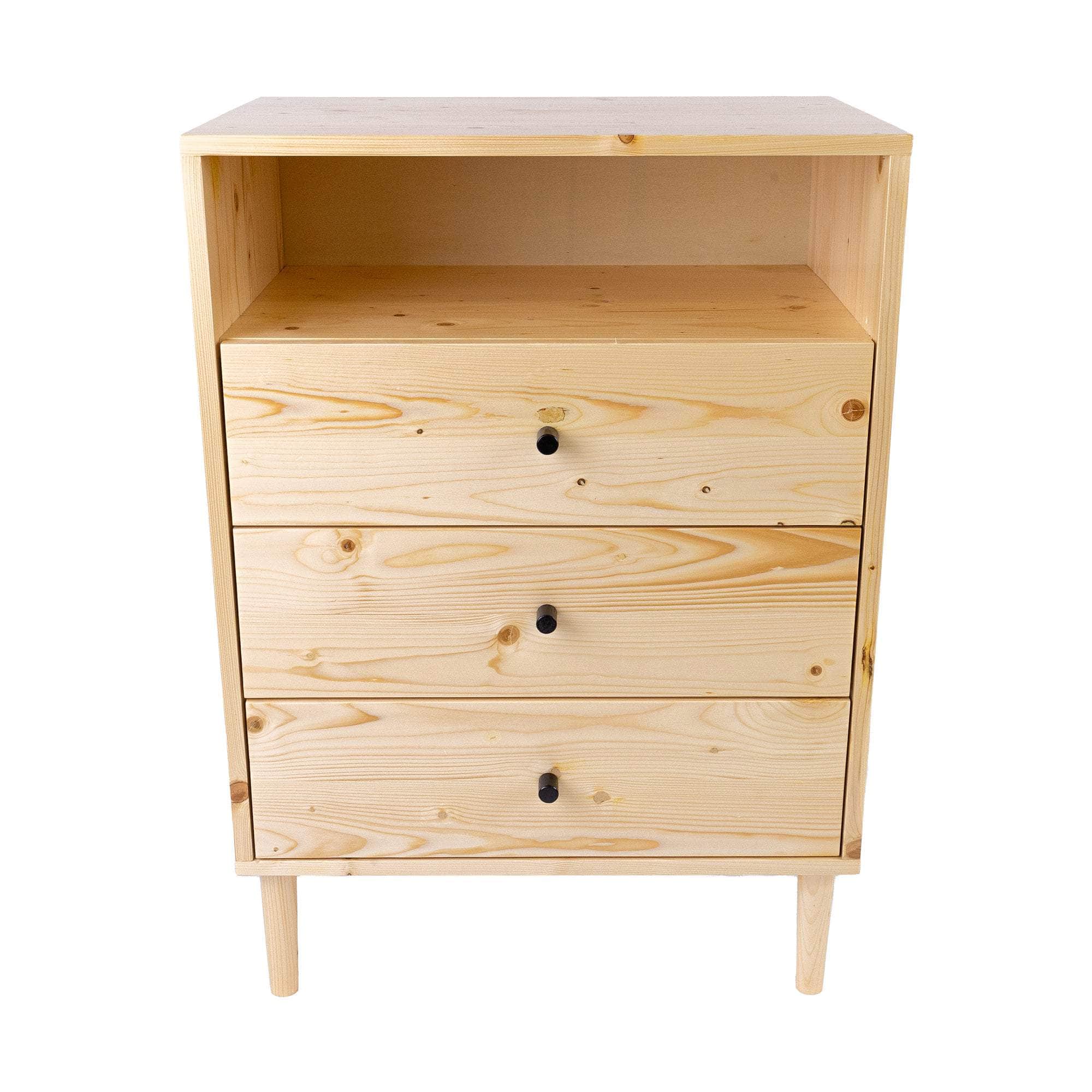 Tallboy 3 Chest Of Drawers Solid Pine Wood Bed Storage Cabinet